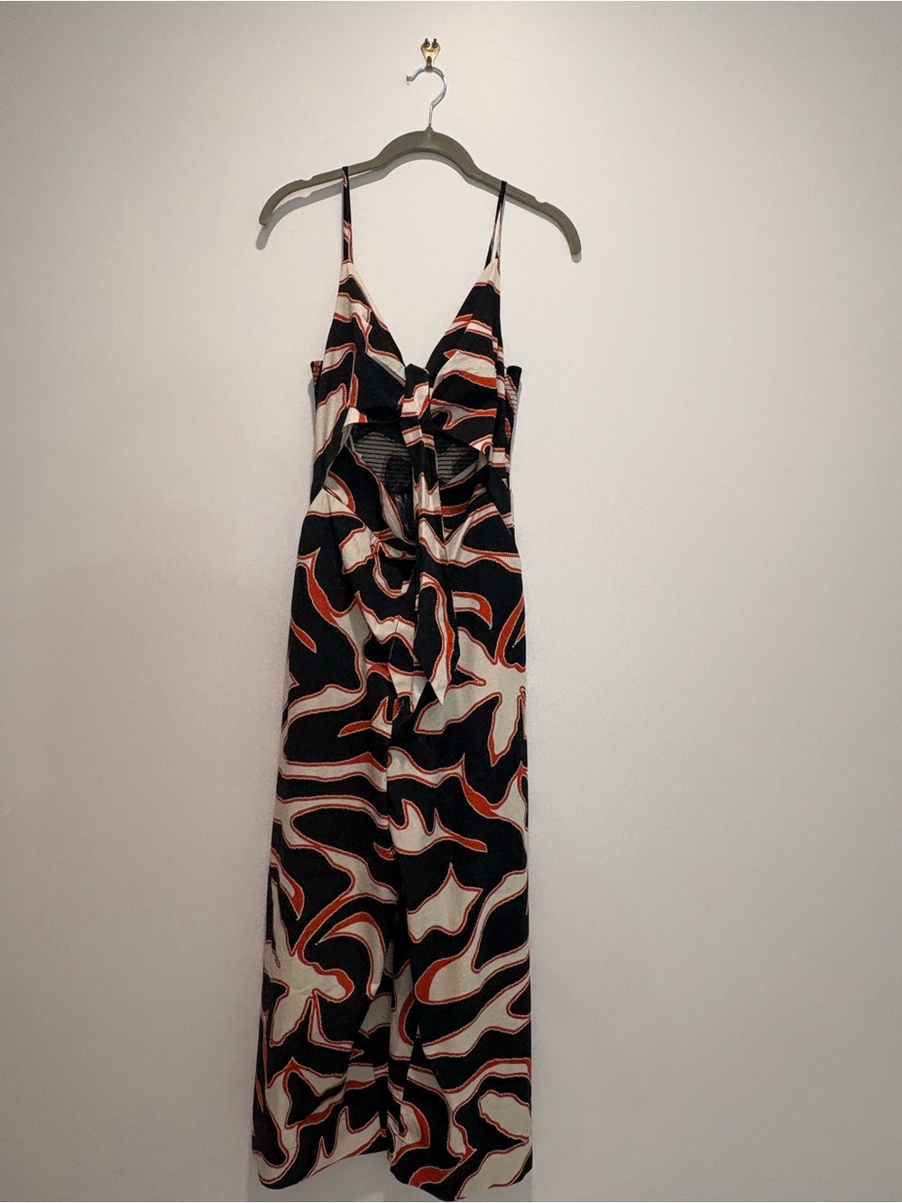 Express Black, Cream & Orange Abstract Maxi Dress